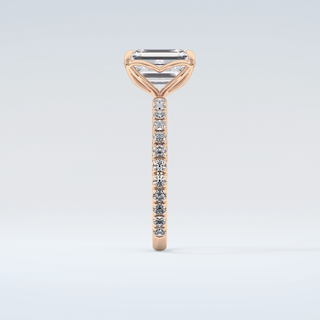 1.75 CT Emerald Cut Pave Moissanite Engagement Ring 11