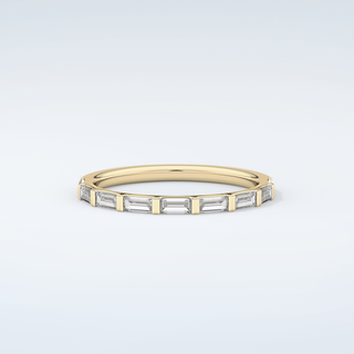 0.54 TCW Baguette Shaped Moissanite Wedding Band 4