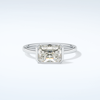 2.0 CT Radiant Cut Half Bezel Moissanite Engagement Ring 13