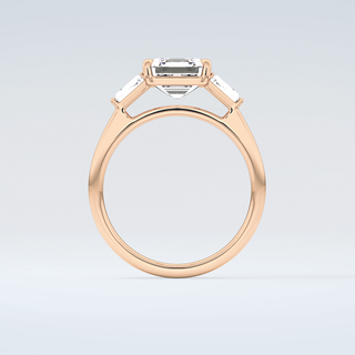 2.0 CT Asscher Cut Three Stone Moissanite Engagement Ring 8