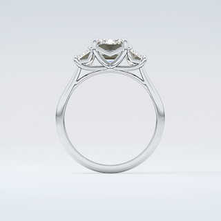 2.0 CT Emerald Cut Three Stone Moissanite Engagement Ring 14