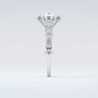 2.0 CT Round Cut Cluster Style Moissanite Engagement Ring 17