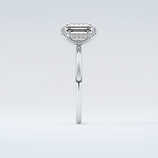 2.0 CT Emerald Cut Hidden Halo Moissanite Engagement Ring 17