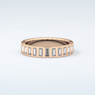 0.44 TCW Baguette Shaped Moissanite Wedding Band 7
