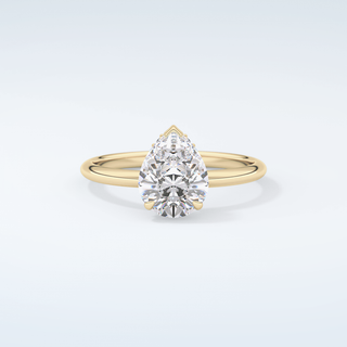 2.0 CT Pear Cut Hidden Halo Moissanite Engagement Ring 1