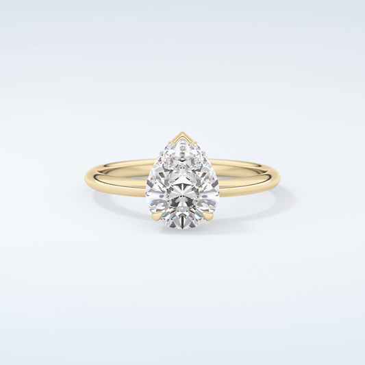 2.0 CT Pear Cut Hidden Halo Moissanite Engagement Ring