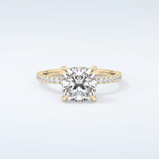 2.0 CT Cushion Cut Pave Moissanite Engagement Ring 1