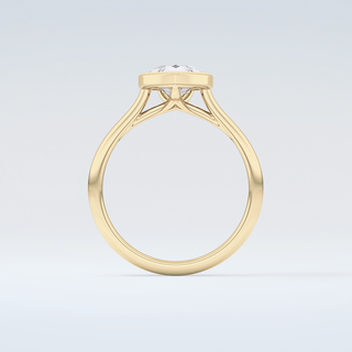 1.5 CT Pear Cut Bezel Style Moissanite Engagement Ring 2