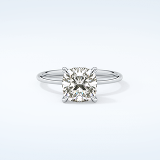 2.0 CT Cushion Cut Hidden Halo Moissanite Engagement Ring 13