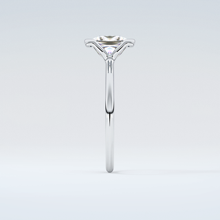 2.0 CT Princess Cut Half Bezel Moissanite Engagement Ring 17