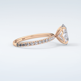 1.5 CT Oval Cut Pave Moissanite Engagement Ring 10