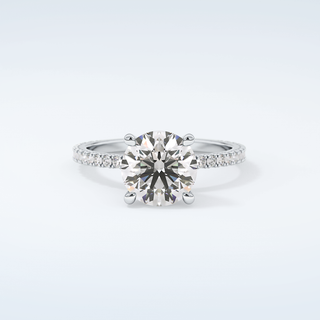2.0 CT Round Cut Pave Moissanite Engagement Ring 13