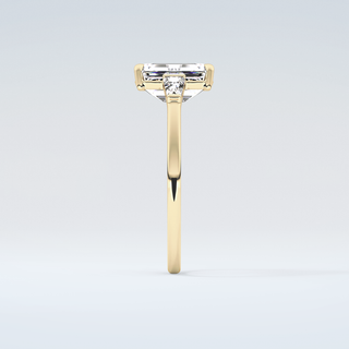 2.0 CT Emerald Cut Three Stone Moissanite Engagement Ring 5