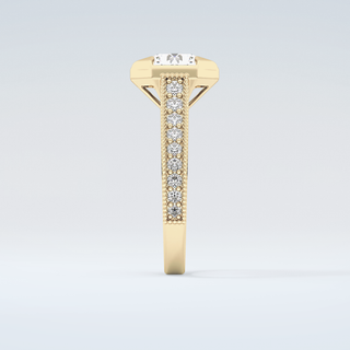 2.0 CT Round Cut Cathedral Pave Moissanite Engagement Ring 5