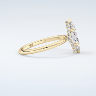 2.0 CT Marquise Cut Hidden Halo  Moissanite Engagement Ring 4