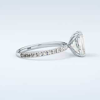1.75 CT Emerald Cut Pave Moissanite Engagement Ring 16