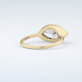 1.0 CT East West Marquise Cut Solitaire Style Moissanite Engagement Ring 3