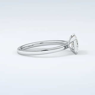 2.0 CT Emerald Cut Half Bezel Moissanite Engagement Ring 16