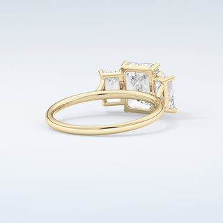 2.0 CT Emerald Cut Three Stone Moissanite Engagement Ring 3