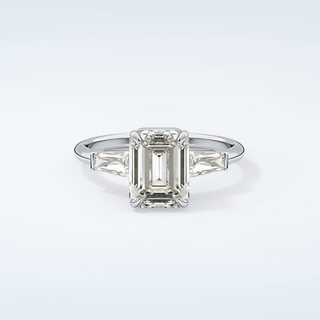 2.0 CT Emerald Cut Three Stone Moissanite Engagement Ring 13