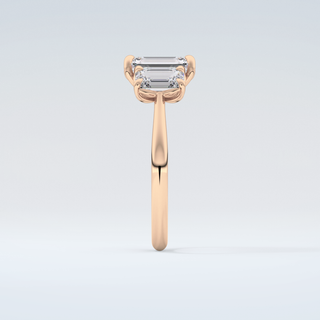 2.0 CT Emerald Cut Three Stone Moissanite Engagement Ring 11