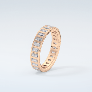 0.8 TCW Baguette Shaped Moissanite Wedding Band 12
