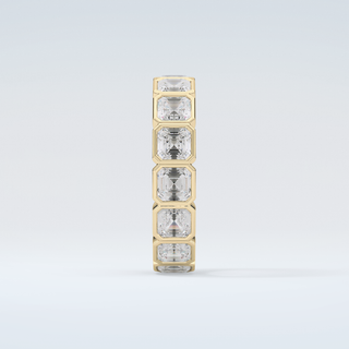 2.25 TCW Asscher Shaped Moissanite Wedding Band 5