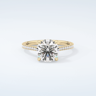 2.0 CT Round Cut Pave Hidden Halo Moissanite Engagement Ring 1