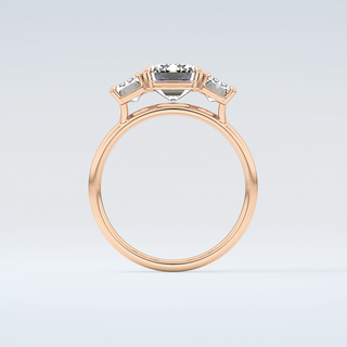 2.0 CT Emerald Cut Three Stone Moissanite Engagement Ring 8