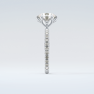 1.5  CT Round Cut Pave Moissanite Engagement Ring 17