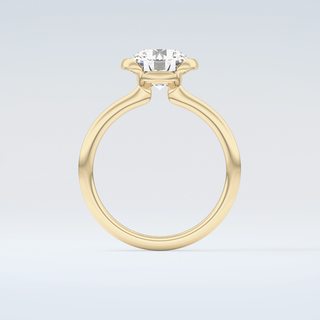 2.0 CT Round Cut Half Bezel Moissanite Engagement Ring 2