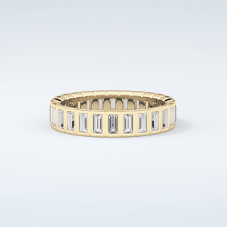 0.8 TCW Baguette Shaped Moissanite Wedding Band 4