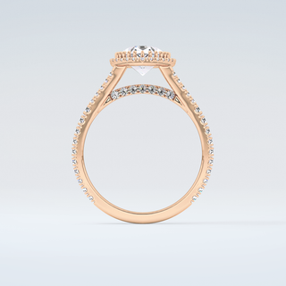 2.0 CT Pear Cut Halo & Pave Split Shank Moissanite Engagement Ring 8