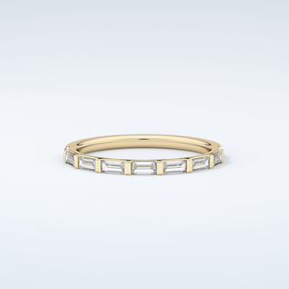 0.54 TCW Baguette Shaped Moissanite Wedding Band 1