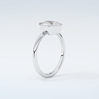 1.25 CT Pear Cut Bezel Style Moissanite Engagement Ring 18