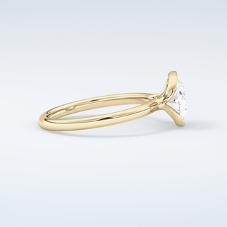 2.0 CT East West Oval Cut Half Bezel Moissanite Engagement Ring 4