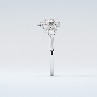2.0 CT  Pear Cut Cluster Moissanite Engagement Ring 17