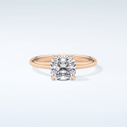 2.0 CT Cushion Cut Solitaire Moissanite Engagement Ring