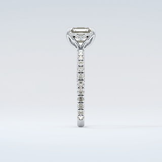 1.5 CT Asscher Cut Pave Moissanite Engagement Ring 17