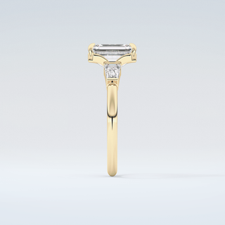 2.0 CT Emerald Cut Three Stone Moissanite Engagement Ring 5