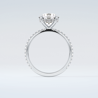 2.0 CT Round Cut Pave Hidden Halo Moissanite Engagement Ring 14