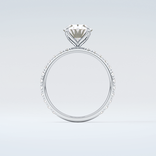 1.5 CT Oval Cut Pave Moissanite Engagement Ring 14