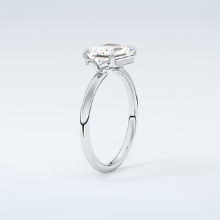 2.0 CT Emerald Cut Solitaire Moissanite Engagement Ring 18