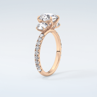 1.5 CT Round Cut Three Stone Moissanite Engagement Ring 12