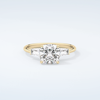 2.0 CT Cushion Cut Three Stone Moissanite Engagement Ring 1