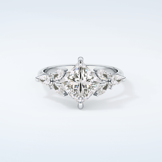 2.0 CT Princess Cut Cluster Style Moissanite Engagement Ring 13