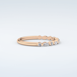 0.32 TCW Round & Marquise Shaped Moissanite Wedding Band 10