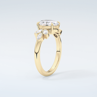 1.25 CT  Oval Cut Cluster Style Moissanite Engagement Ring 6