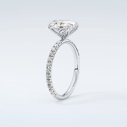 1.5 CT Oval Cut Pave Moissanite Engagement Ring