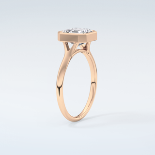 1.25 CT Asscher Cut Solitaire Bezel Moissanite Engagement Ring 12